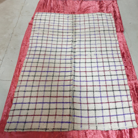 Шерстяное покрывало (одеяло) середины 20 века. Ручная работа. 112х167 см.  Домотканая.